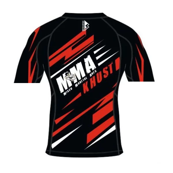 Червоний рашгард для ММА / Дизайн 2024 / Довгий рукав / Короткий рукав