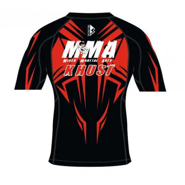 Червоний рашгард для ММА / Дизайн 2023 / Довгий рукав / Короткий рукав