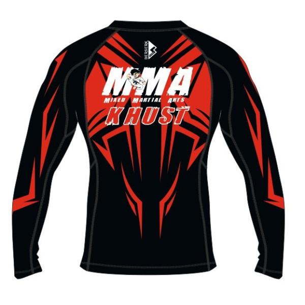 Червоний рашгард для ММА / Дизайн 2023 / Довгий рукав / Короткий рукав