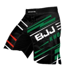 Шорти для BJJ / Зелено-чорно - червоні